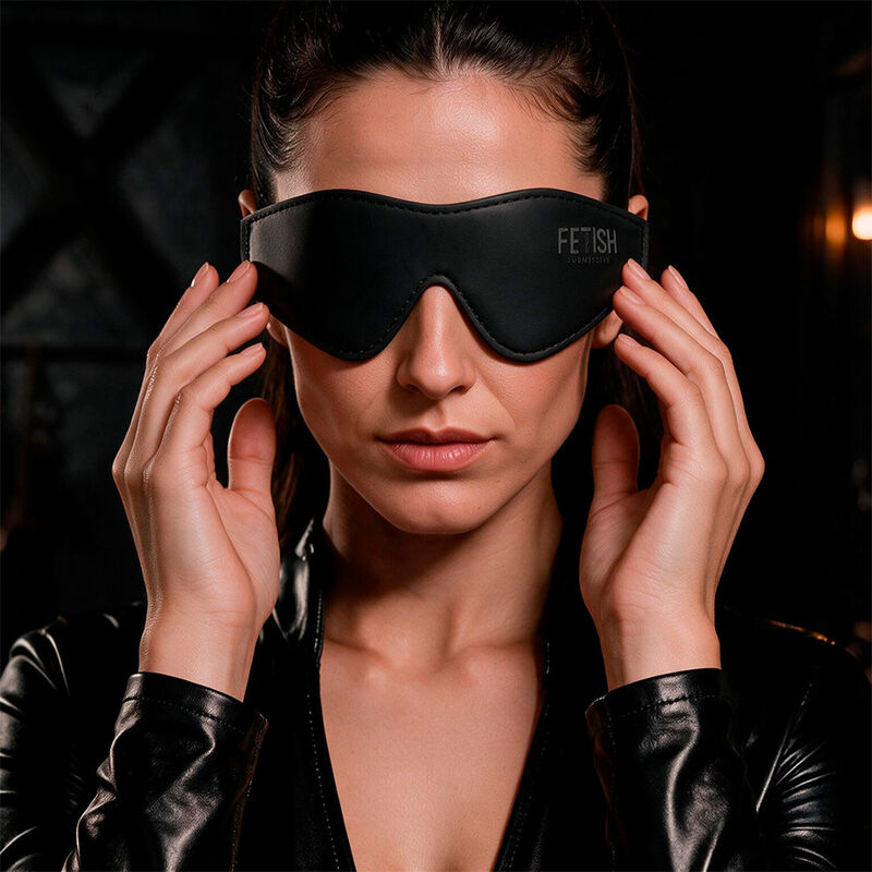 Fetish submissive - vegan leather mask with noprene lining 4