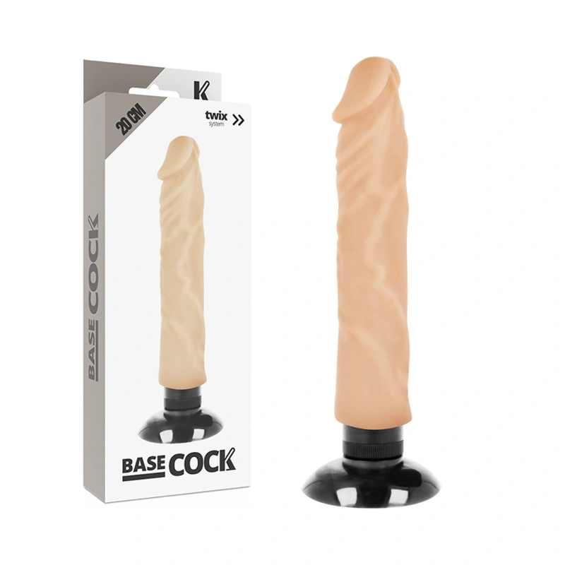 Basecock - realistic vibrator 2-1 flesh 20 cm -o- 4 cm