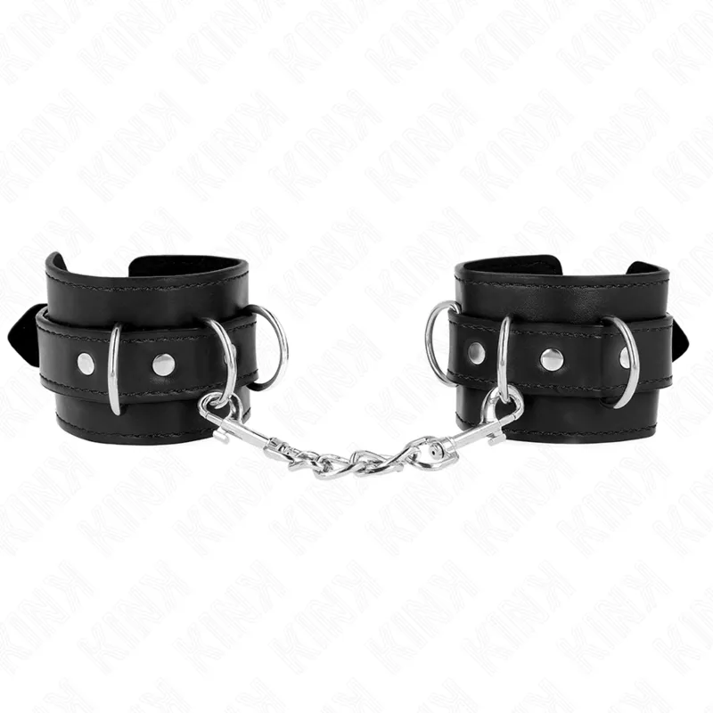 Kink - 3 D-Ring Wrist Restraints Adjustable Black 17.5-25 Cm X 6 Cm