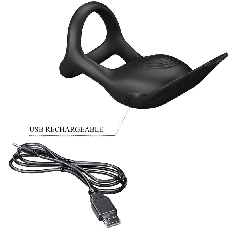 Pretty Love - Vibrant Penis Ring 7 Vibrations Black Silicone 7