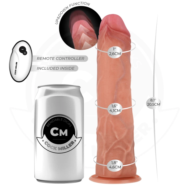 Cock miller - hyper-realistic dildo with suction cup and thrusting with remote control 20.5 cm 3