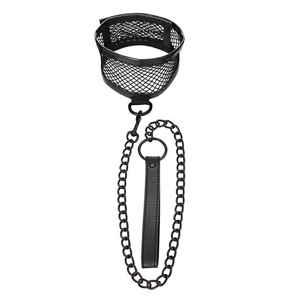 Sportsheets - S&M Fishnet Collar And Leash Black