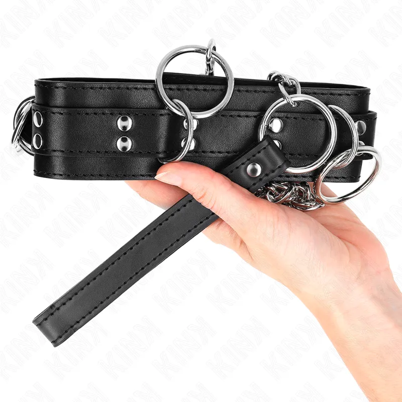 Kink - 3 Ring Slavery Necklace With Strap 80 Cm 53 X 5 Cm 4