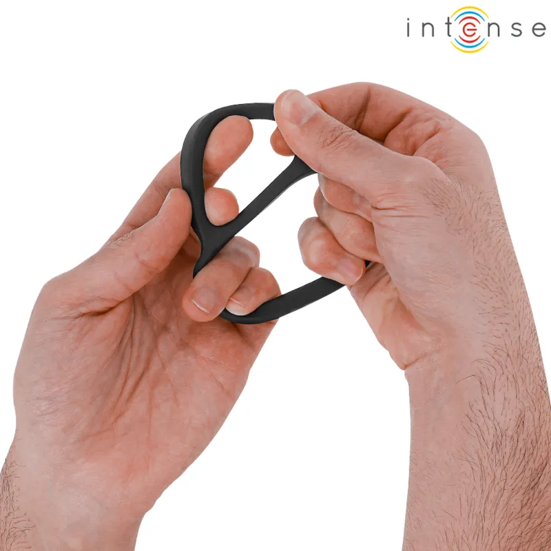 Intense - bobby double silicone penis ring black 3