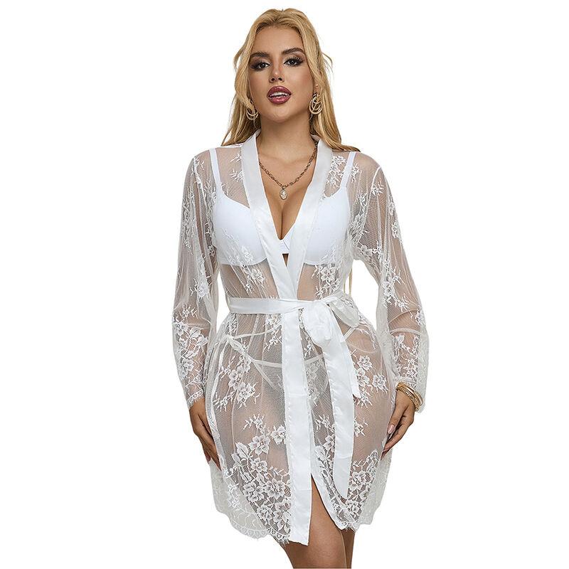 Subblime - 954369 long sleeve nightgown with floral design white s/m 5