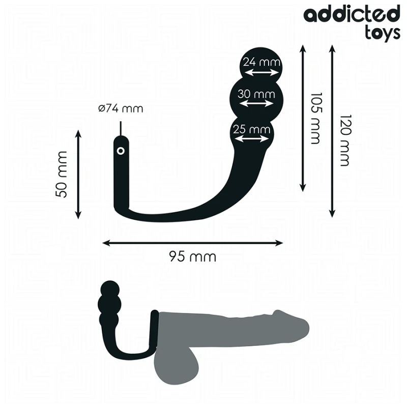 Addicted toys - anal plug with ring silicone model 1 4