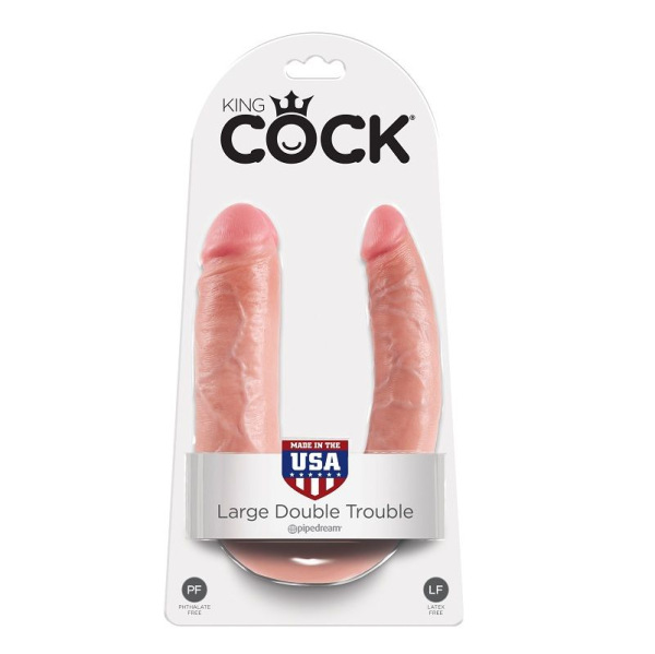 King cock - u-shaped large double trouble flesh 17.8 cm 4
