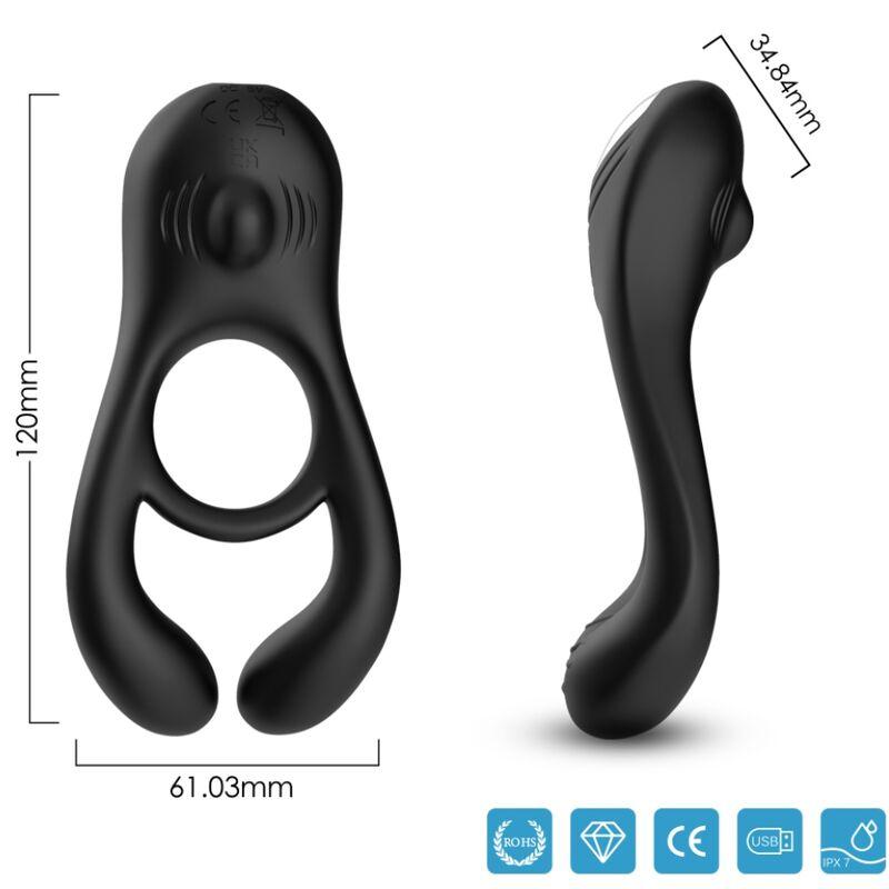 Armony - Veyron Double Vibrator Ring Toy For Couples Remote Control Black 2