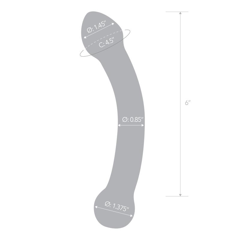 Glas - Curved G-Spot Stimulator Glass Dildo - Sklenené Dildo 7