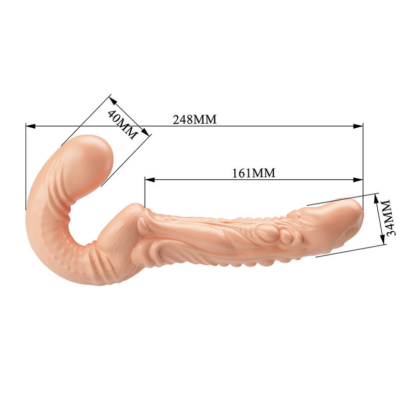 Baile - emma textured double penetration strap-on flesh 7