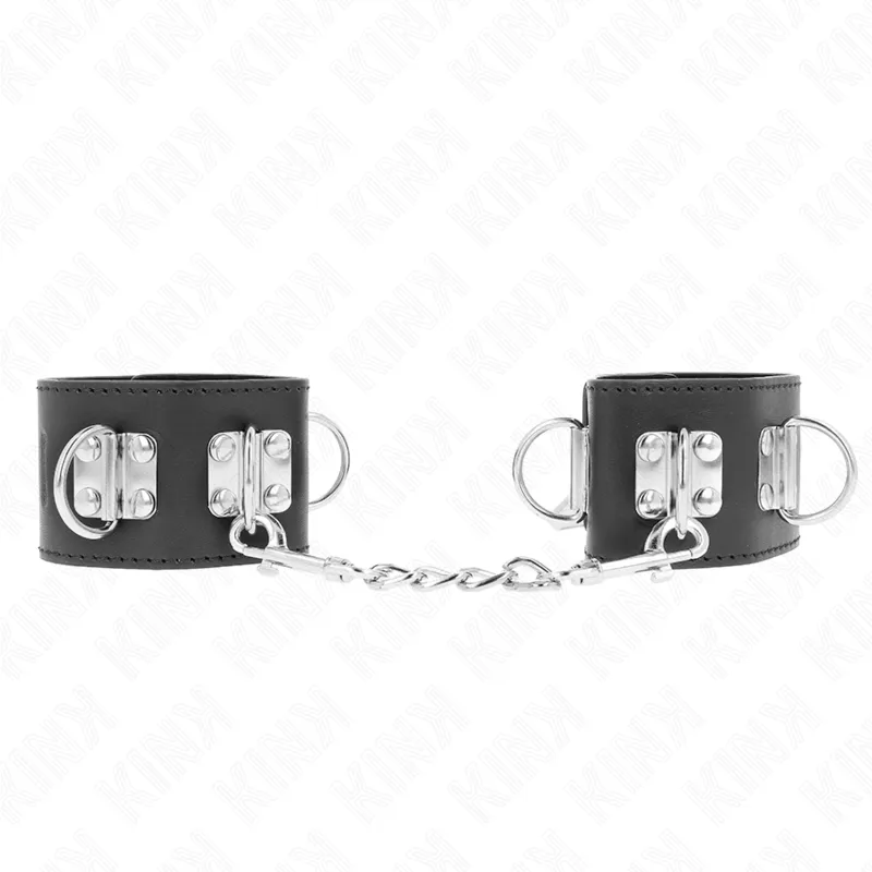 Kink - Multiposition Wrist Restraints With Padlock Closure Black Adjustable 16-23 Cm X 5.5