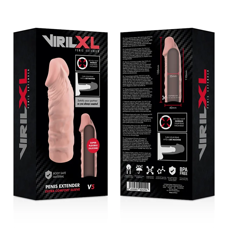 Virilxl Penis Extender Extra Comfort Sleeve V5 Flesh - Návlek Na Penis 8