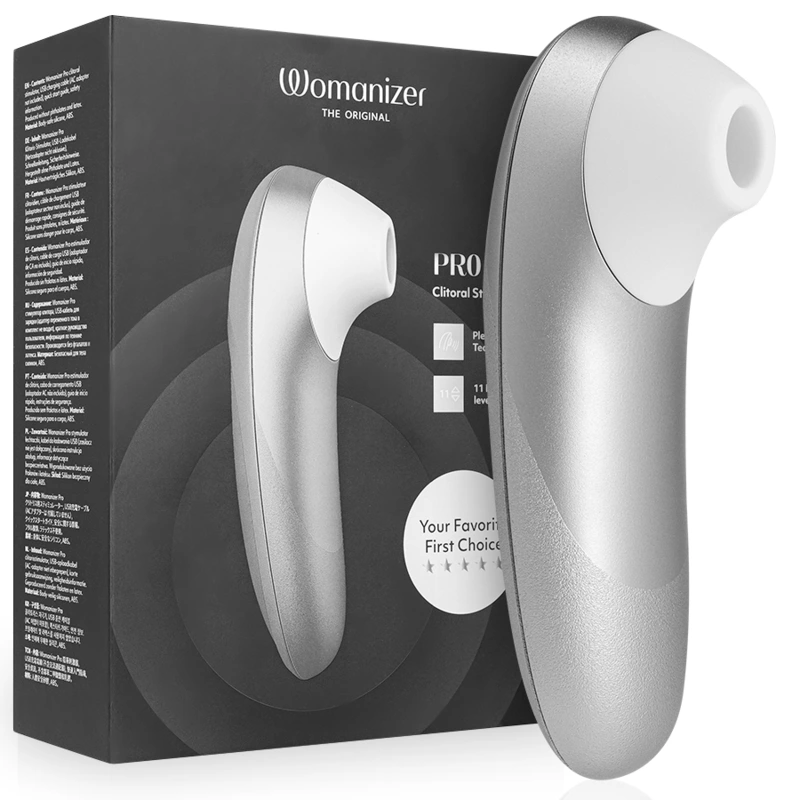 Womanizer - pro vibrant clitoral stimulator silver grey