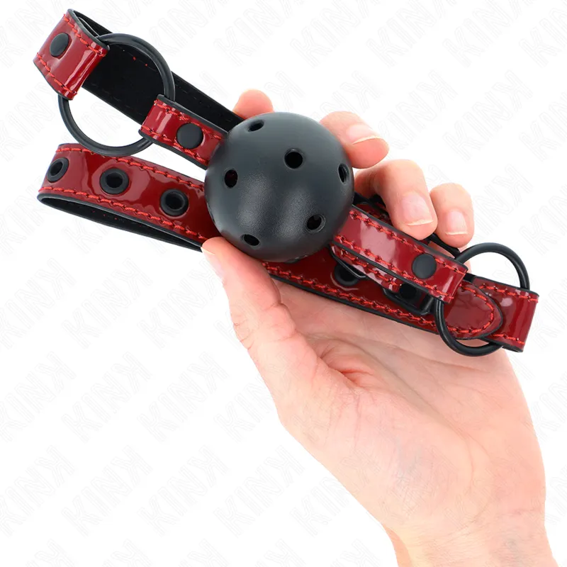 Kink - Shiny Leatherette Ball 4.5 Cm Gag 63.5 X 2 Cm Adjustable 41 X 59 Cm 3