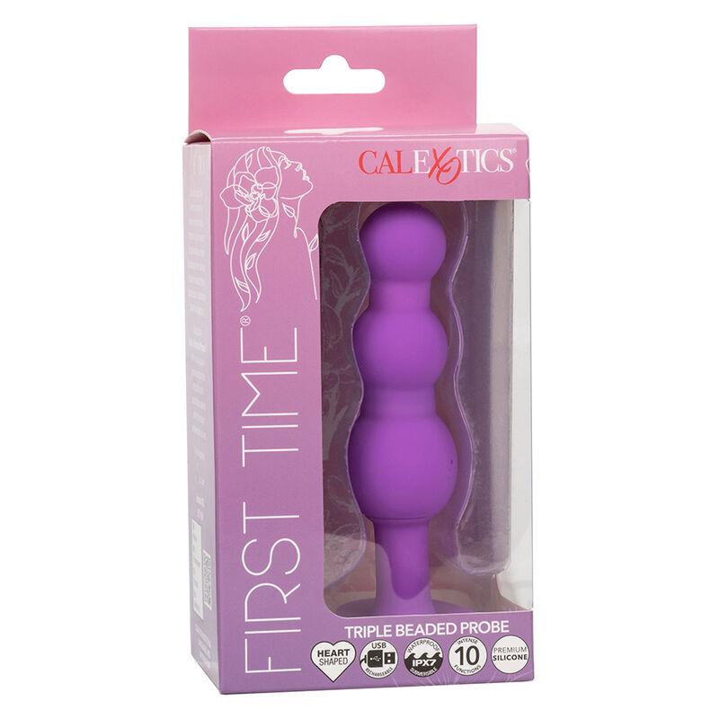 Calexotics - First Time Anal Plug Triple Beaded Probe 10 Vibrations Purple