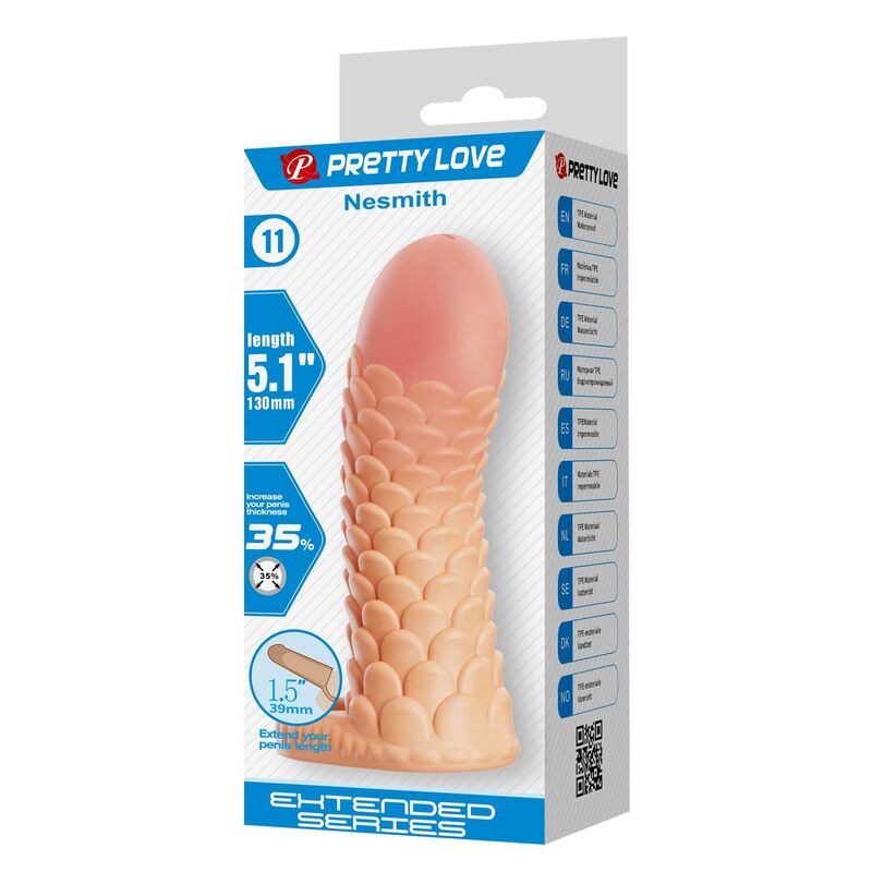 Pretty love - nesmith penis extension sleeve 13 cm Ø 3.8 cm natural 6