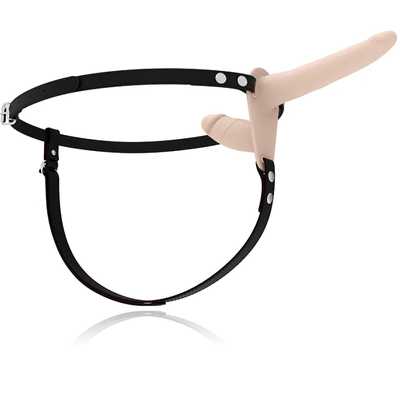 Fetish Submissive Double Strap Vibrator Strap-On Flesh Up 2