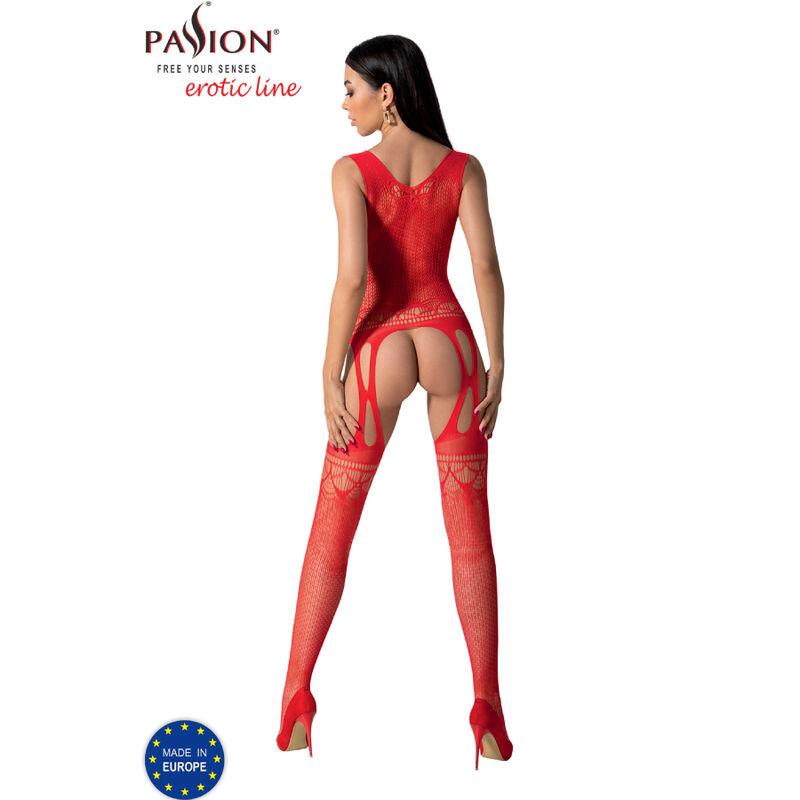 Passion - Bs099 Bodystocking Red One Size - Sieťovaný Erotický Overál