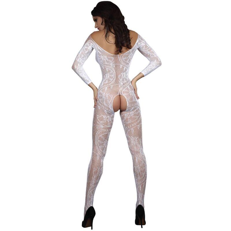 Livco Corsetti Fashion - Zita Lc 17199 Bodystocking Crotchless White One Size