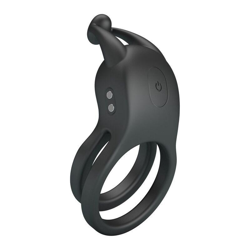 Pretty love - goodwin rechargeable double vibrating cock ring black 5