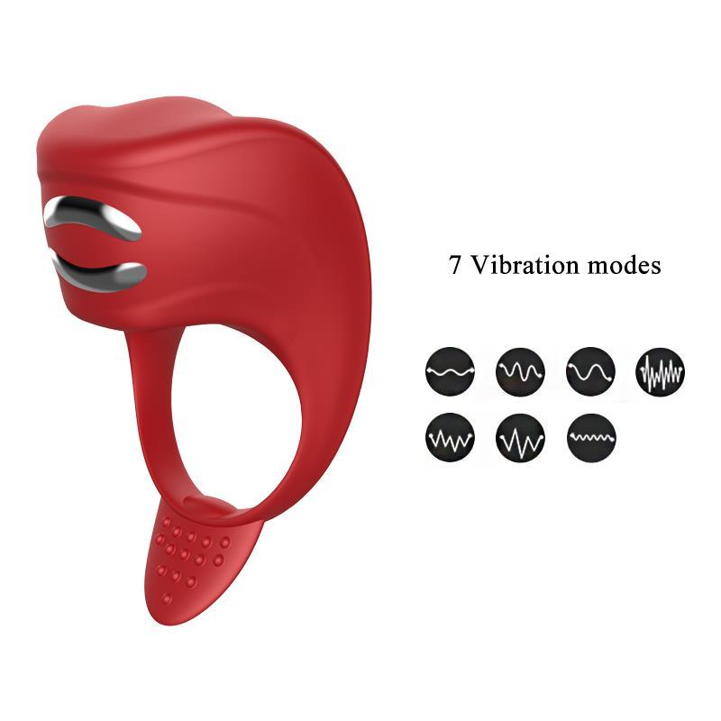 Boss Series Vibrator Silicone Ring Red Usb - Krúžok Na Penis