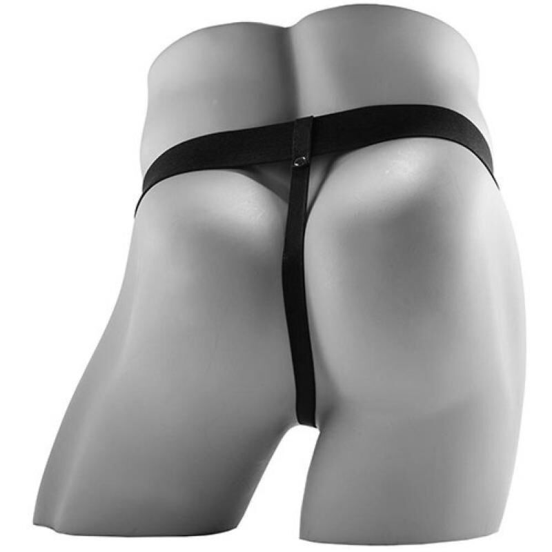 Fetish fantasy series - realistic vibrating hollow strap on with balls 17.8 cm 3