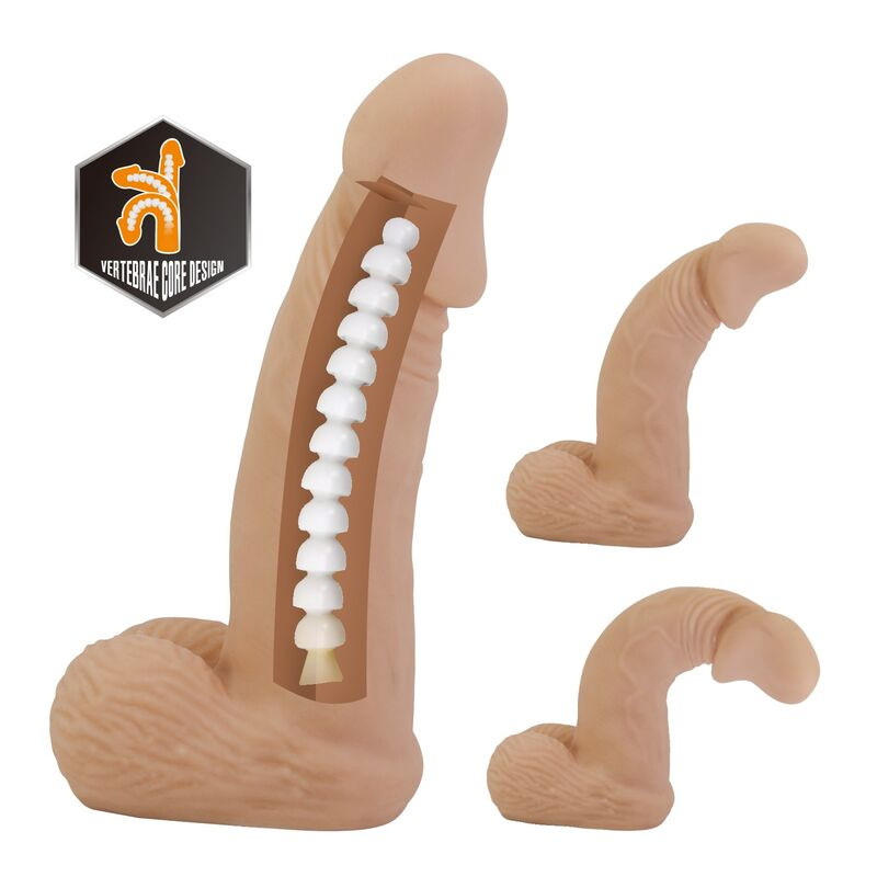 Pretty love - zane harness with flexible dildo 17 cm Ø 4.3 cm natural 4