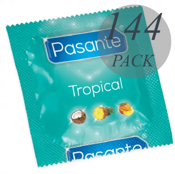 Pasante Through Condoms Tropical Flavors 144 Units
