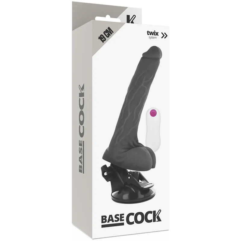 Basecock Realistic Vibrator Remote Control Black 19 Cm