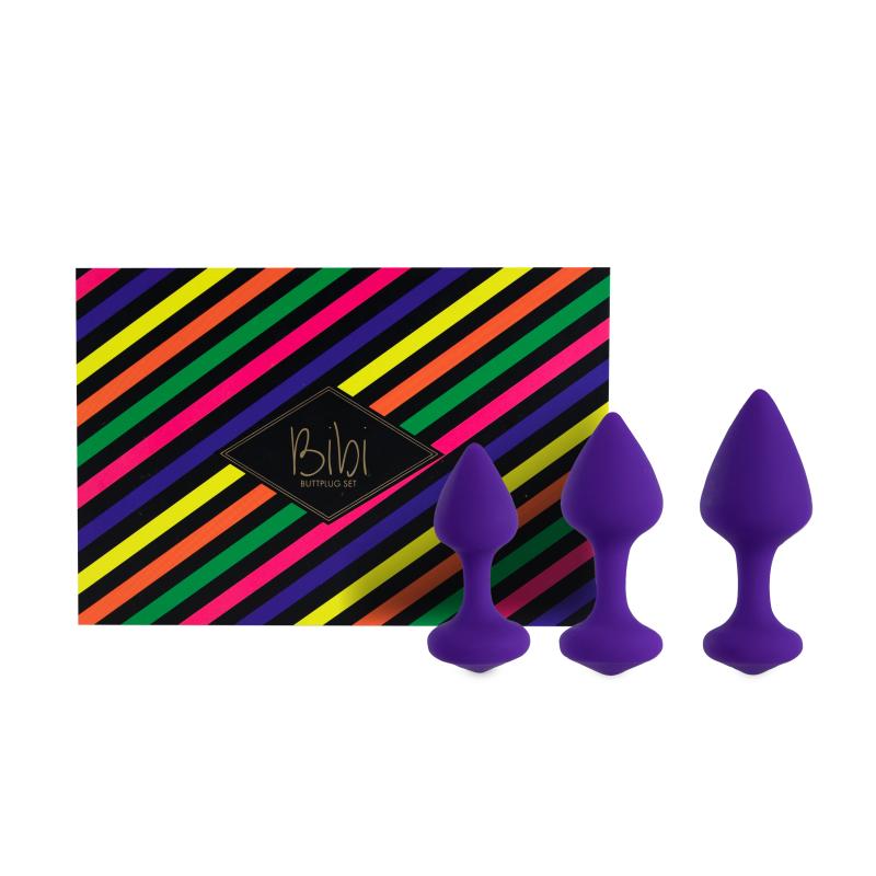 Feelztoys - Bibi Butt Plug Set 3 Pcs Purple- Sada Análnych Kolíkov 5