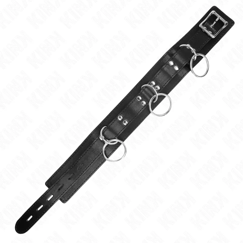 Kink - 3 Ring Slavery Necklace With Strap 80 Cm 53 X 5 Cm 5