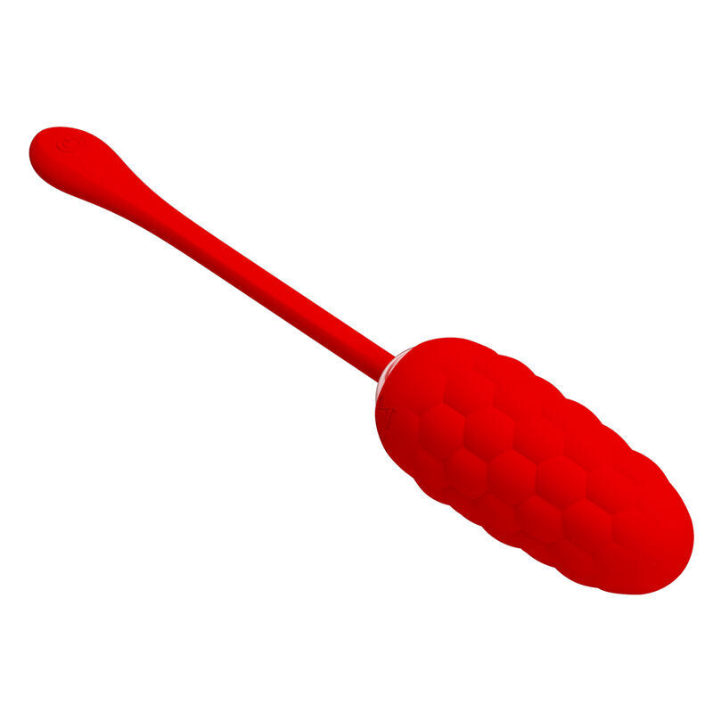 Pretty love - vibrating egg with red rechargeable marine texture