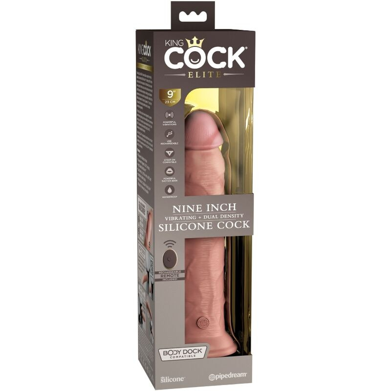 King cock - elite realistic dildo vibrator & silicone remote control 23 cm 6