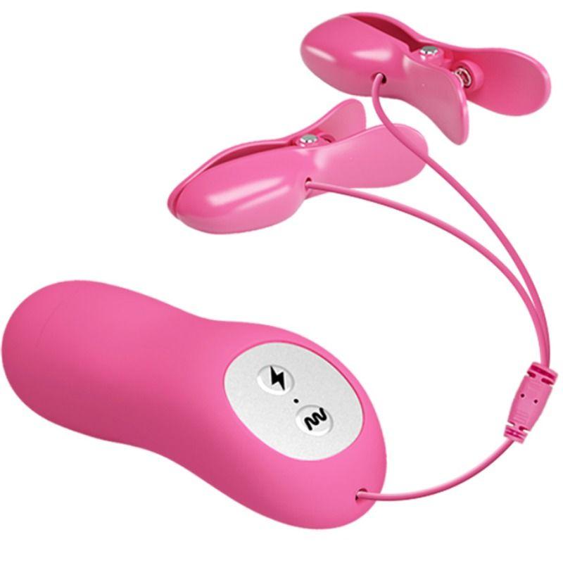 Romantic Wave Vibrating And Eletric Shock Nipple Clamps Fuch 2