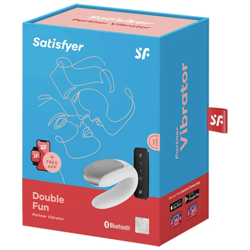 Satisfyer Double Fun Partner White Vibrator - Vibrátor Pre Páry