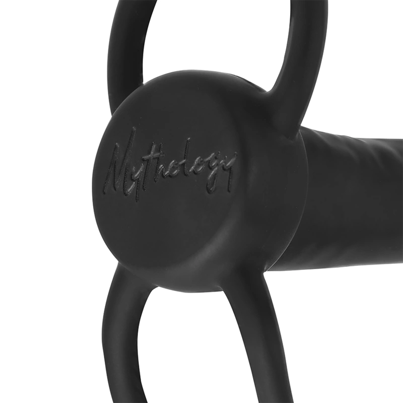 Mythology - cobi onyx anal dildo with cock and testicle ring 13 silicone cm 4