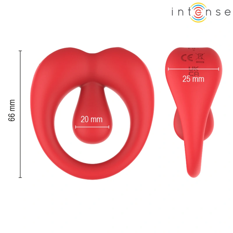 Intense - russell vibrating penis ring with clitoris stimulation red 4
