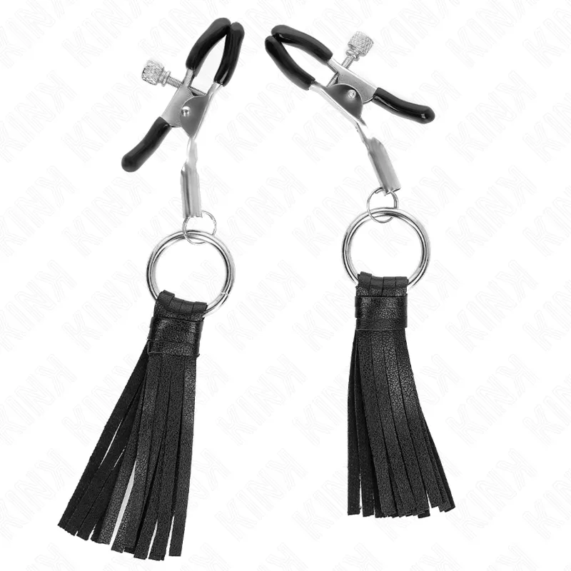 Kink - Leatherette Tassel Nipple Clamps 6 Cm 1