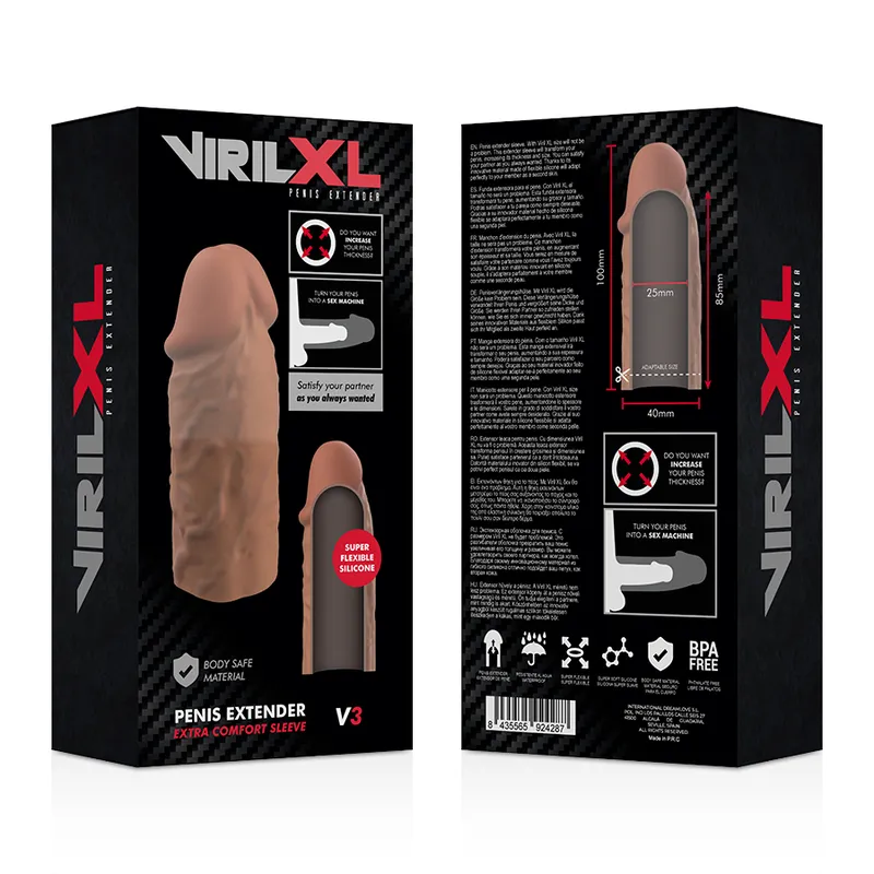 Virilxl Penis Extender Extra Comfort Sleeve V3 Brown - Návlek Na Penis