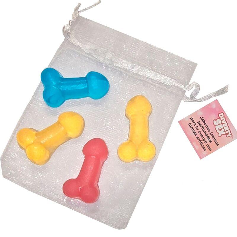 Diablo picante - 4 mini scented soaps in the shape of penis