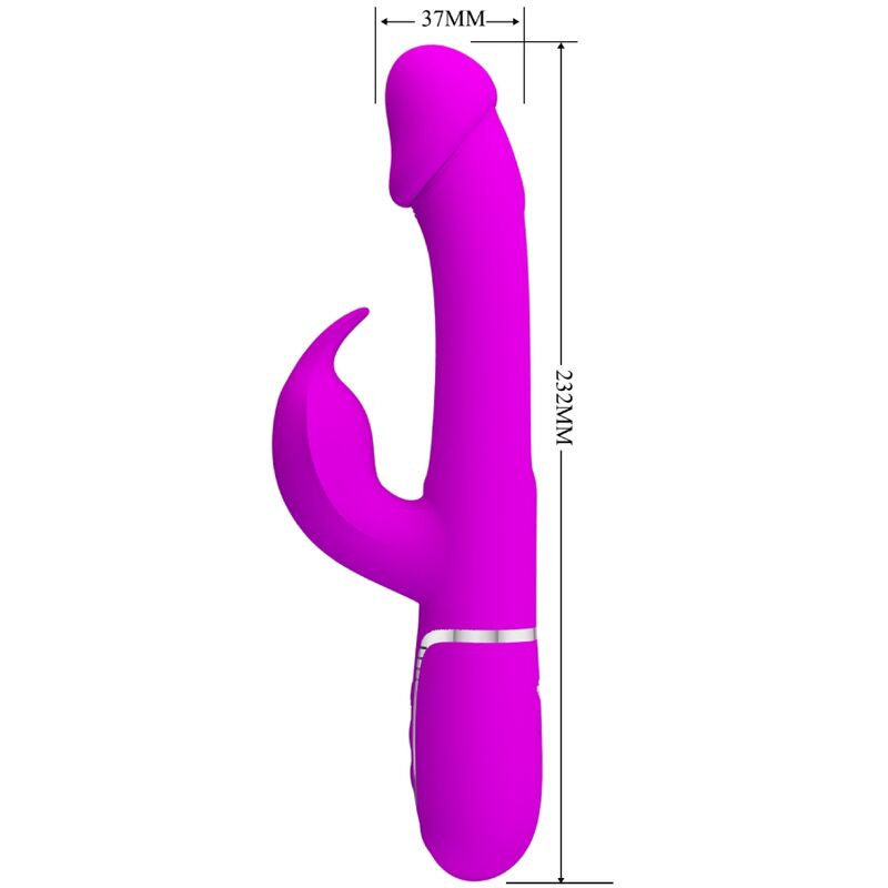 Pretty love - kampas rabbit 3 in 1 multifunction vibrator with tongue fuchsia 6