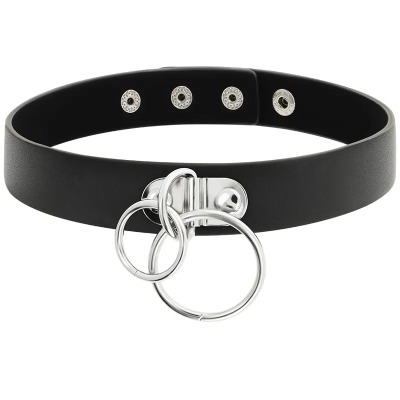 Coquette Hand Crafted Choker Vegan Leather  - Double Ring
