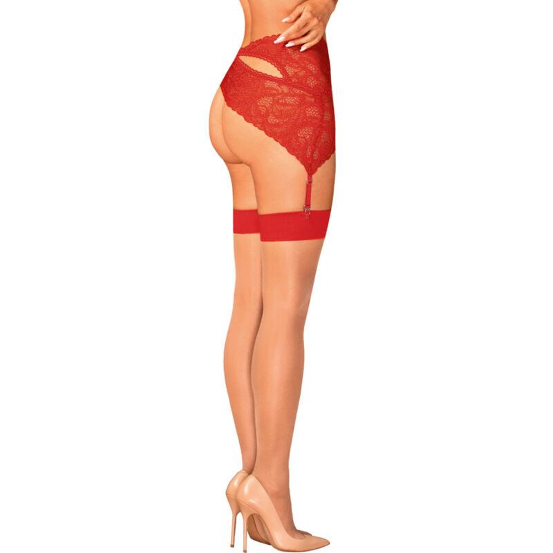 Obsessive - S814 Stockings Red L/Xl