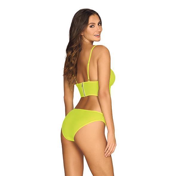 Obsessive - Neonia Two-Piece Bra Set With Zipper Neon Yellow L/Xl