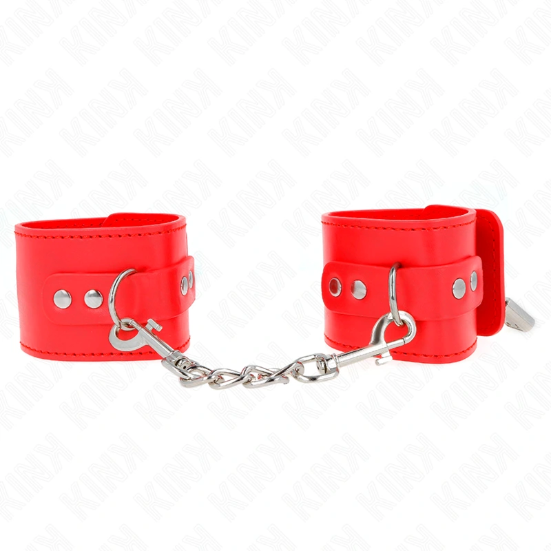 Kink - wrist restraints with padlock closure red adjustable 16-23 cm x 5.5 cm 3