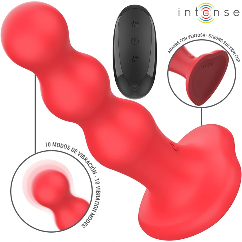 Intense - cody vibrator with suction cup red remote control 1