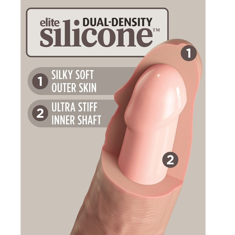 King cock - elite realistic dildo vibrator & silicone remote control 23 cm 5