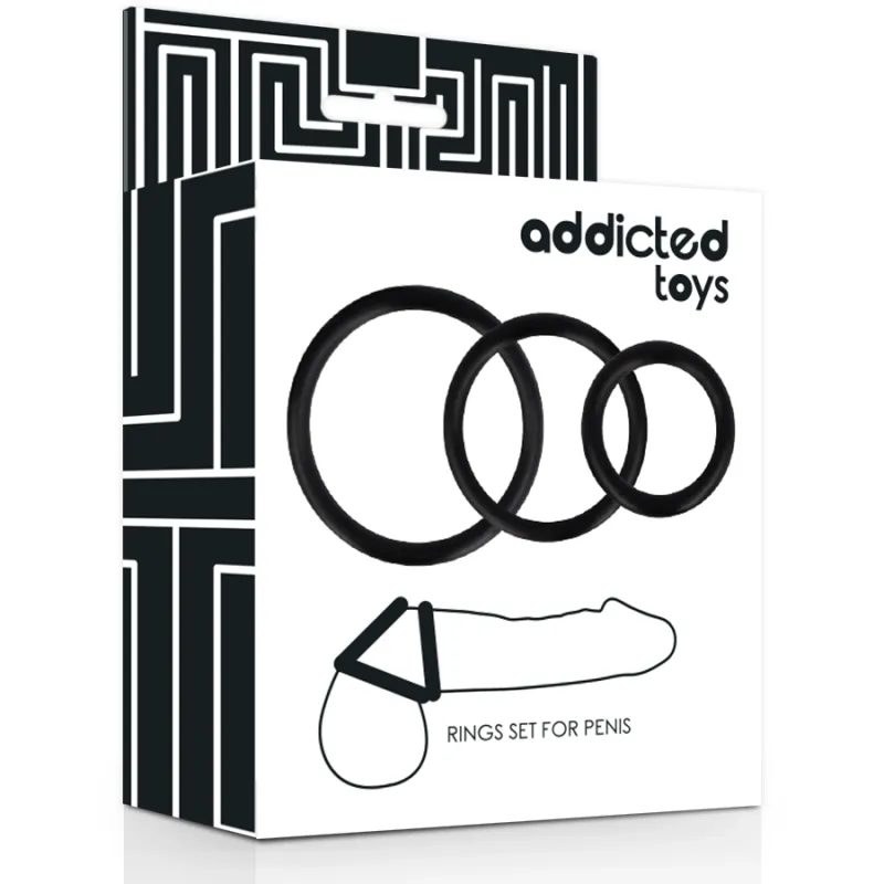 Addicted Toys Rings Set For Penis Black - Krúžok Na Penis