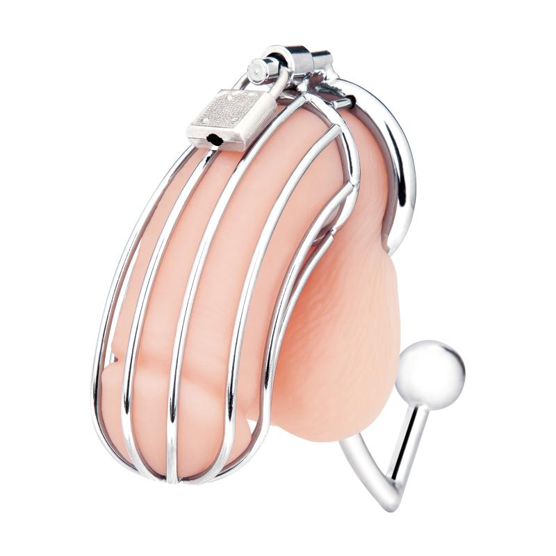 Blueline - Cock Cage With Anal Stimulator Silver