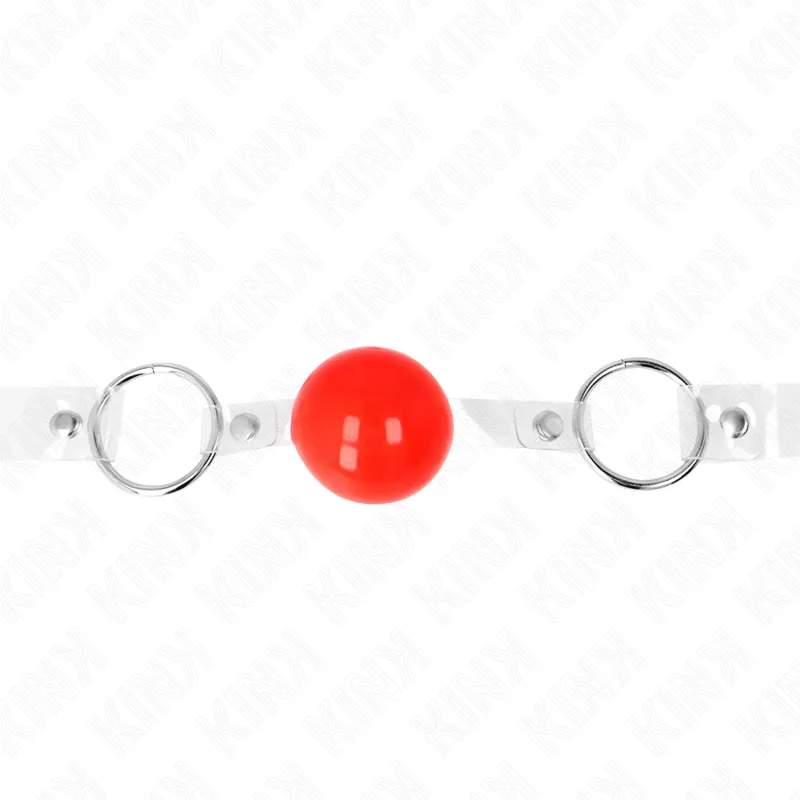 Kink - Red Transparent Pvc Ball 4 Cm Gag Adjustable 3